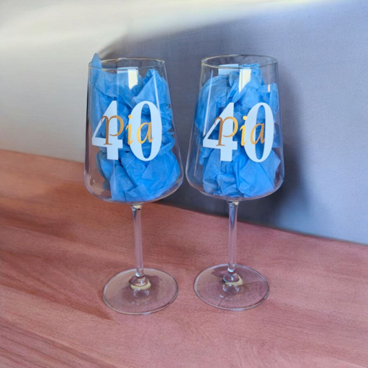 Weinglas mit deinem Namen und Geburtstag